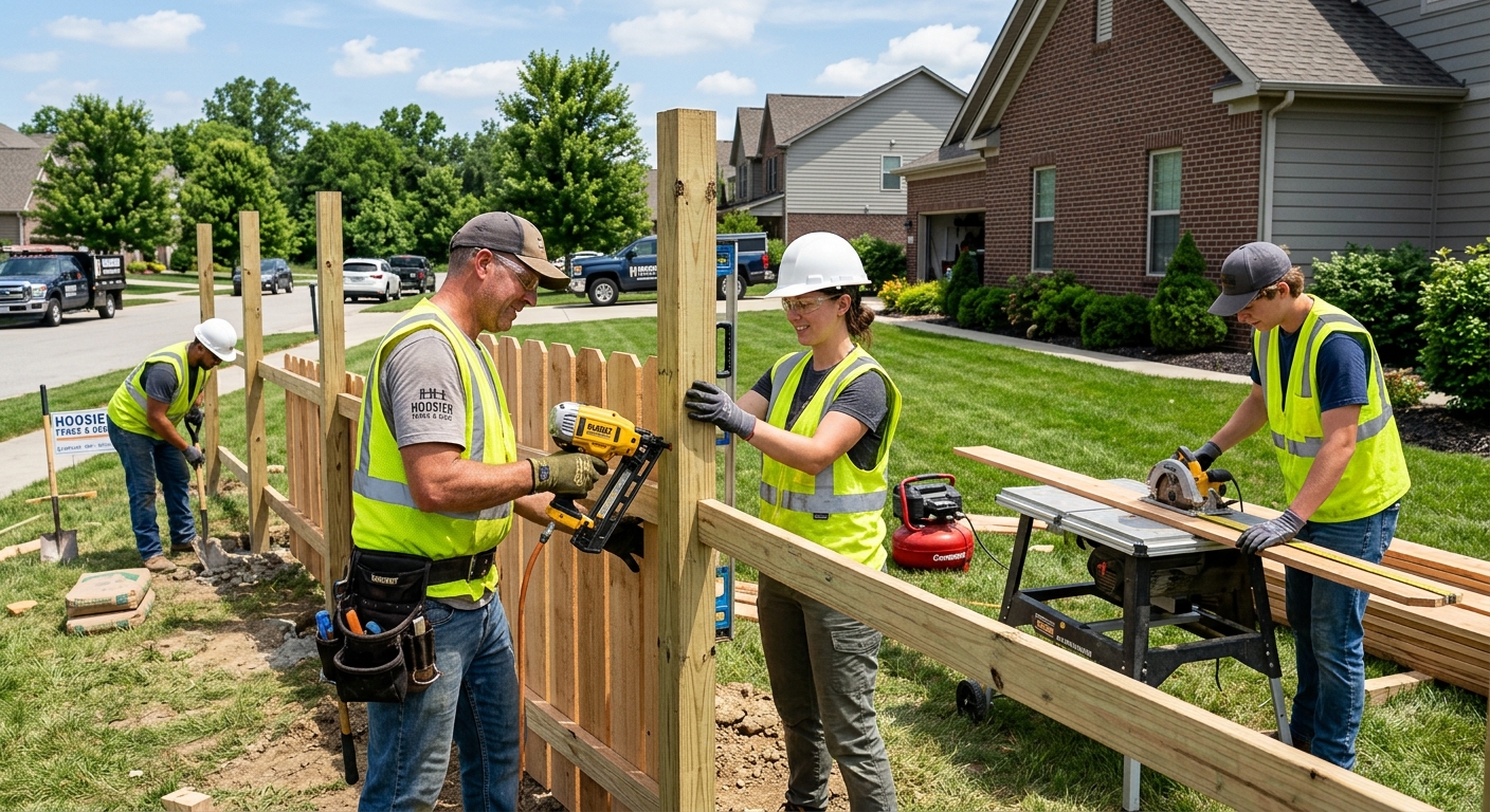 Completed fence installation project in Indianapolis neighborhood