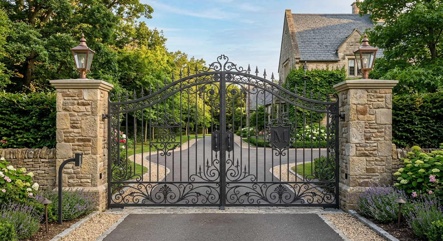 Custom driveway gate installation