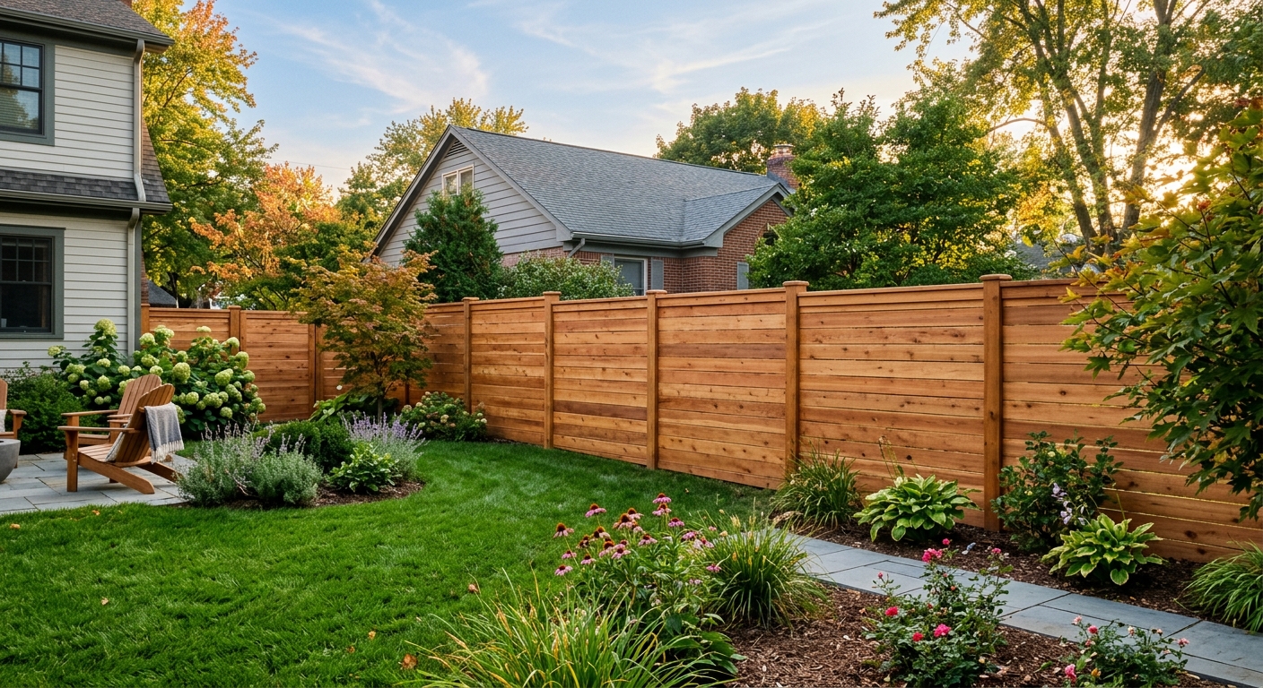 Wood privacy fence installation in Indianapolis